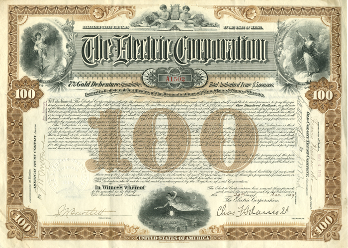 Electric Corporation  - $1,000 or $100 - Bond